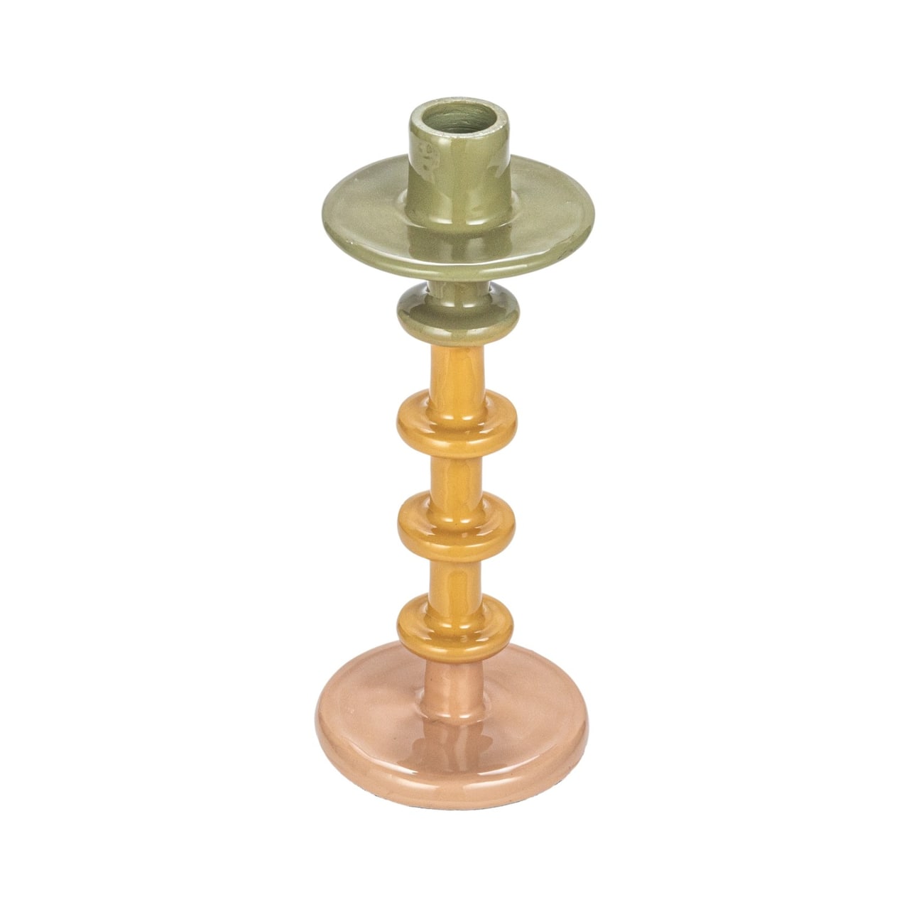 Hello Honey® 9" Enameled Decorative Metal Taper Candle Holder